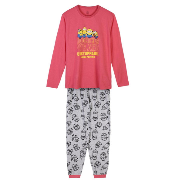 Pijama Manga Larga Harry Potter Minions Unstoppable Coral Mujer