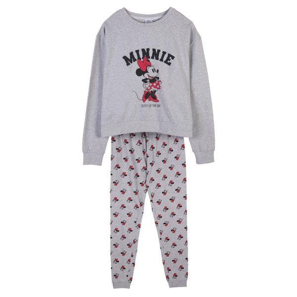 Pijama Manga Larga Minnie Mouse Outfit Of The Day Gris Mujer