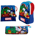 Set Vuelta al Cole Avengers Mochila Guardería Saco Merienda y Estuche