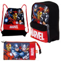 Set Vuelta al Cole Junior Avengers Mochila Saco Cuerdas y Estuche Triple