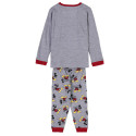 Pijama Manga Larga Mickey Mouse Gris Claro y Rojo Niño