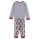 Pijama Manga Larga Minnie Mouse Gris Claro y Rojo Niña
